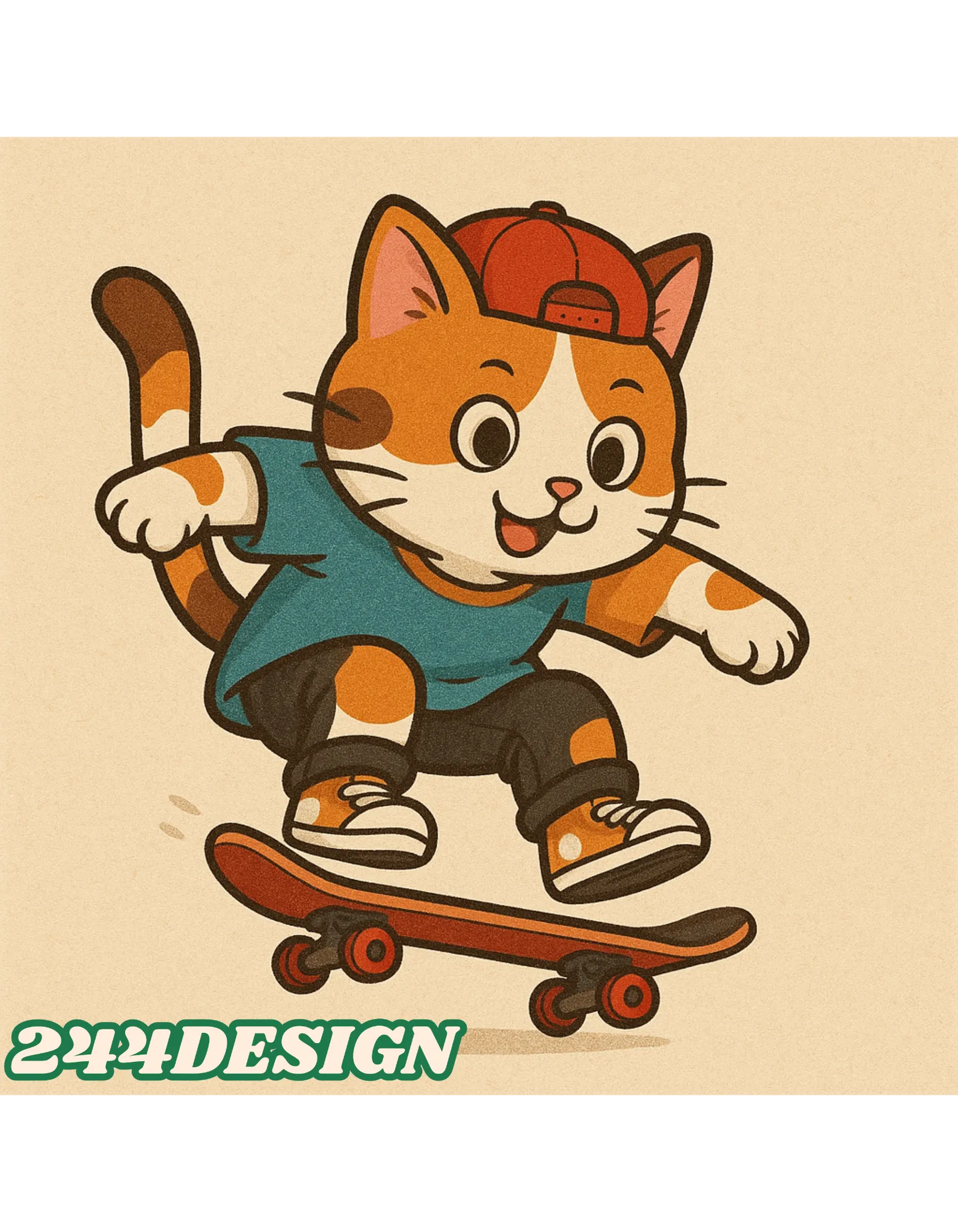 ”スケボー猫　ミケちゃん”のオシャレでかわいいTシャツがでましたね！