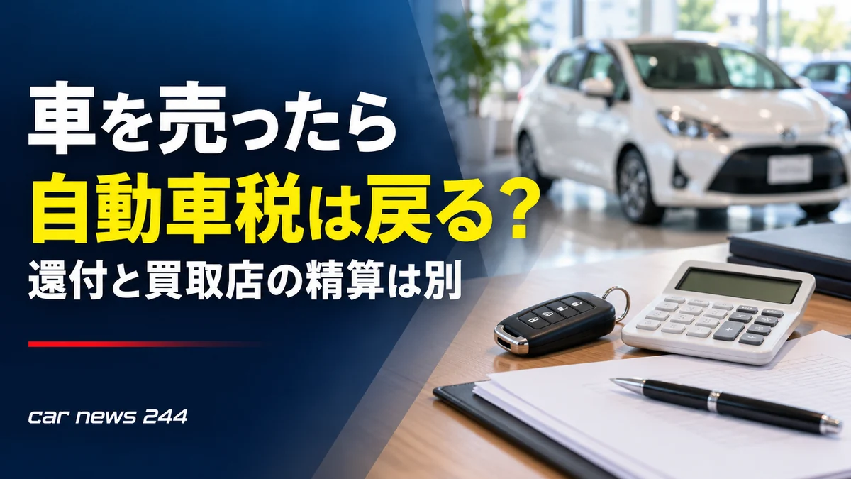 車を売ったら自動車税は戻る?「還付」と「買取店の精算」を分けて考えよう